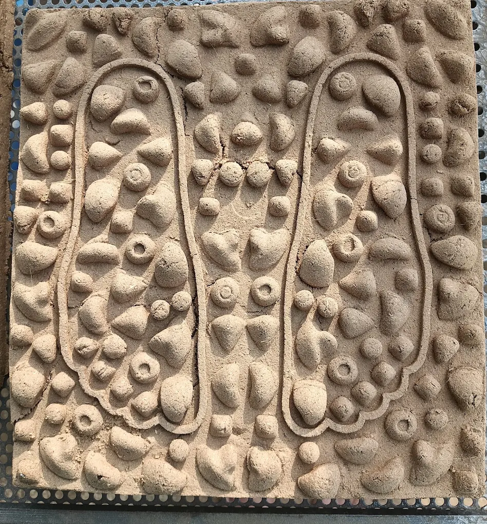Charan paduka made from cow dung